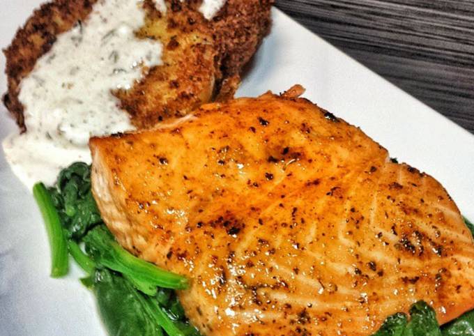 Recipe of Ultimate Salmon with Spicy Maple Brown Sugar Glaze