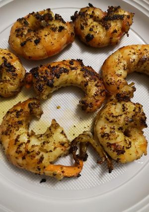 Une photo de Gambas sautées au beurre d escargots