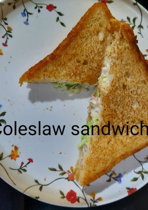 A picture of Coleslaw sandwich.