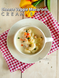 Foto resep Cheese Veggie Macaroni Cream Soup