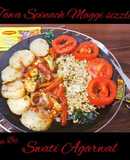 Tawa spinach Maggi sizzler