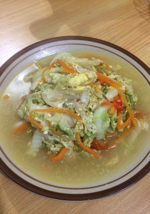 Foto resep Tumis kuah sawi putih simple