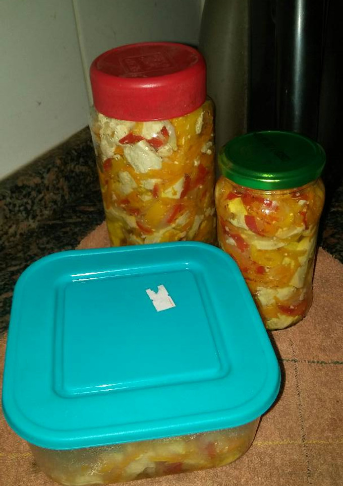 Una foto de Escabeche de pollo y verdura (no veguie) recetas de mi novio