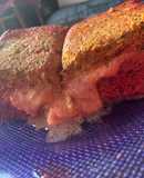 Budín de pollo y verduras relleno con queso