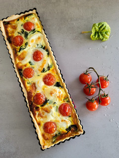 Une photo de Tarte tomates épinards mozzarella
