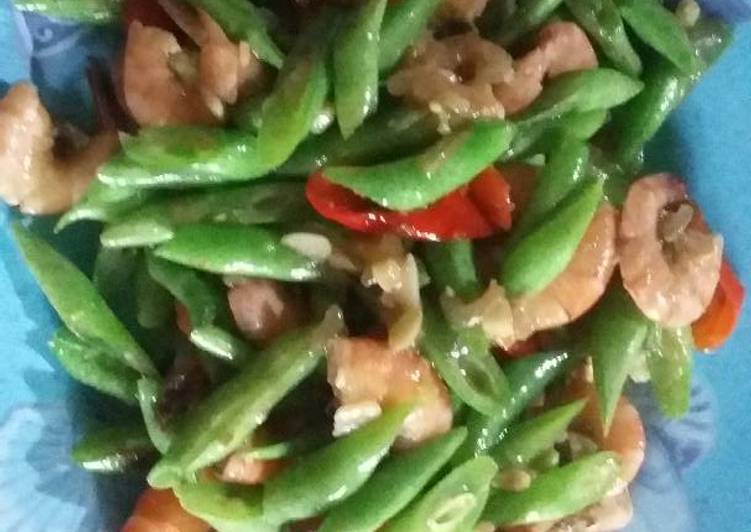 tumis buncis udang saos tiram