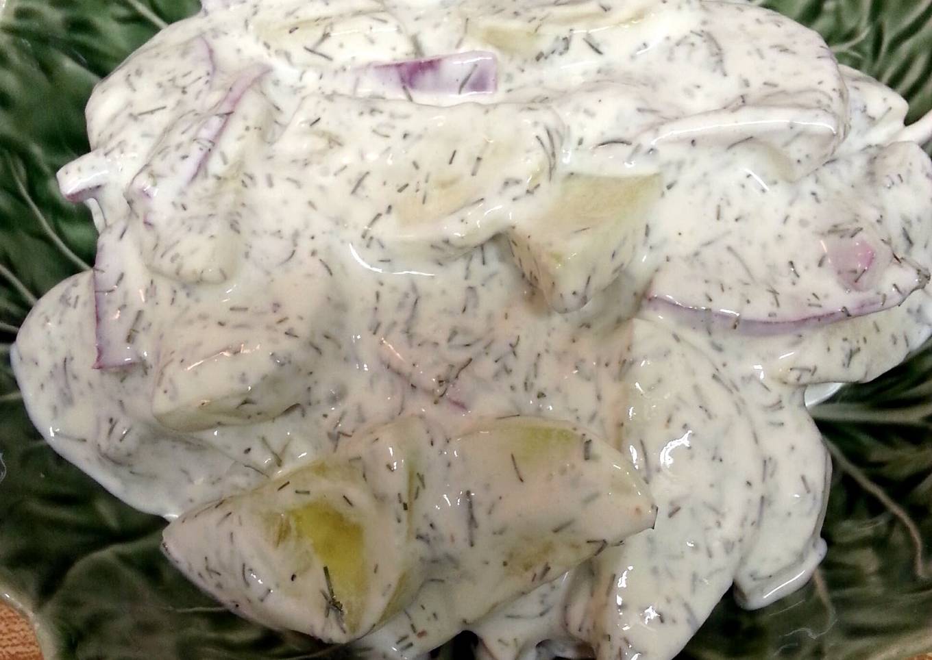 Cucumber Salad in Dill Sour Cream Sauce