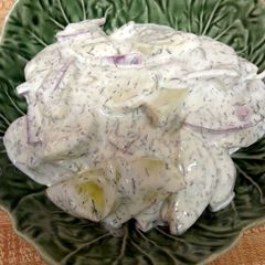 A picture of Cucumber Salad in Dill Sour Cream Sauce.