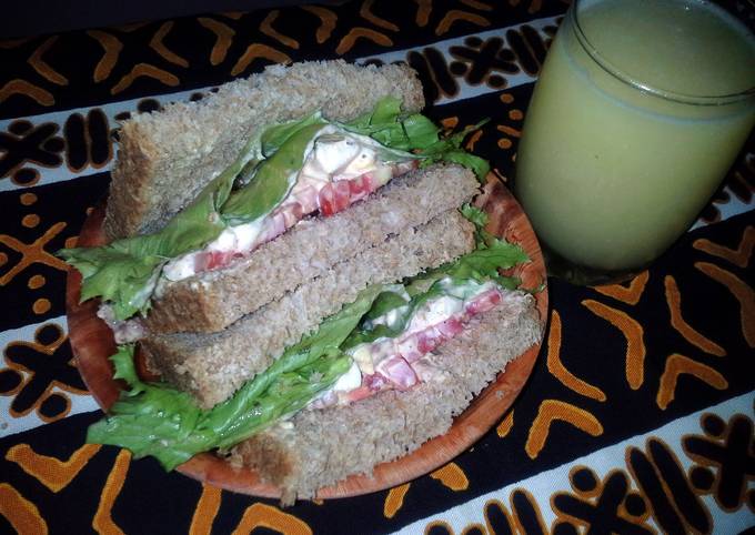 Recipe of Jamie Oliver Egg, corned beef and mayo sandwich