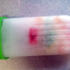 A picture of 7 up gummy bear popsicles.