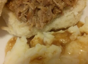 A picture of Honey Brown Sugar Pulled Pork (crockpot).