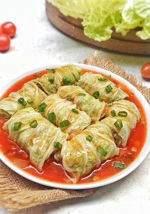 Foto resep Sawi gulung kukus