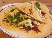 A picture of brisket tacos