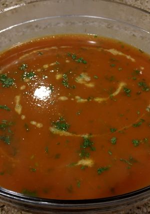 A picture of Tamatar ka shorba.