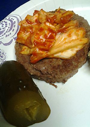 A picture of Kimchi burger.