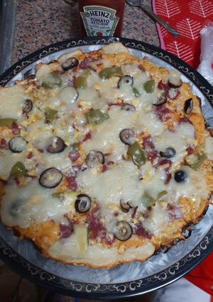 صورة لوصفة بيتزا الطاسة 🤩