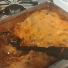 A picture of Smothered Chimichanga Casserole.