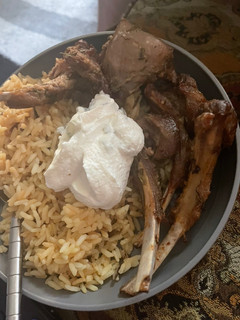 A picture of Airfryer lamb chops.