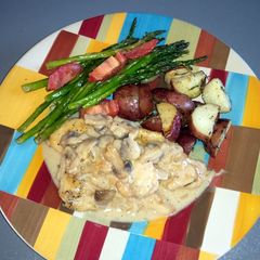 A picture of Chicken Marsala.