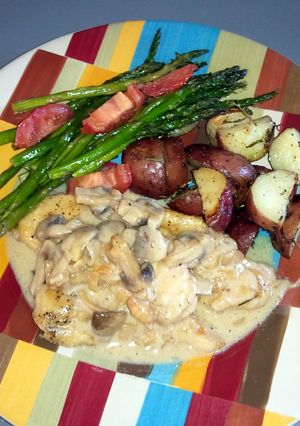 A picture of Chicken Marsala.