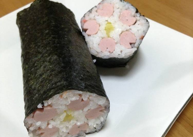 Recipe: Tasty Lucky Ehoumaki Sushi Rolls with Flower Petals