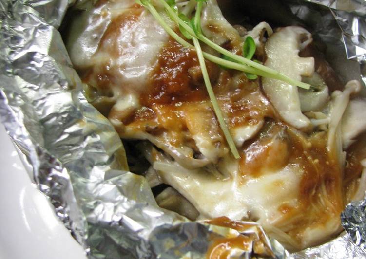 Salmon Cooked In Foil With Creamy Miso and Cheese