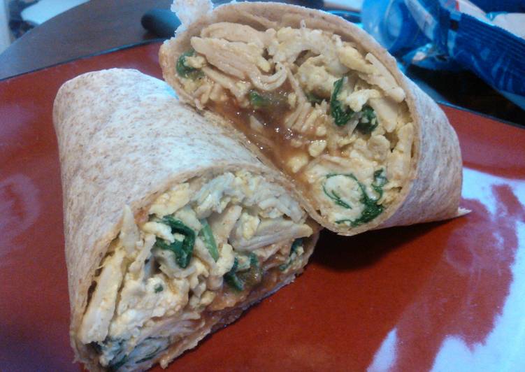 Recipe of Any-night-of-the-week Turkey and Spinach Breakfast Burrito