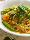 Fresh Tomato Pasta with Broccolini and Shirasu
