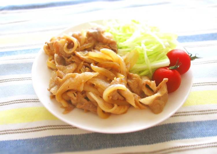 Recipe of Award-winning Stir-Fried Pork and Onion with Ginger and Ponzu Sauce