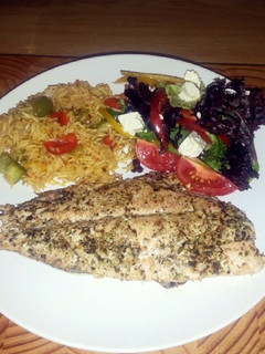 A picture of Garlic and Herb Pan Fried Angel Fish.