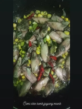 Cara Gampang Membuat Resep  Cumi asin tumis jagung manis yang Lezat, Bikin Ketagihan