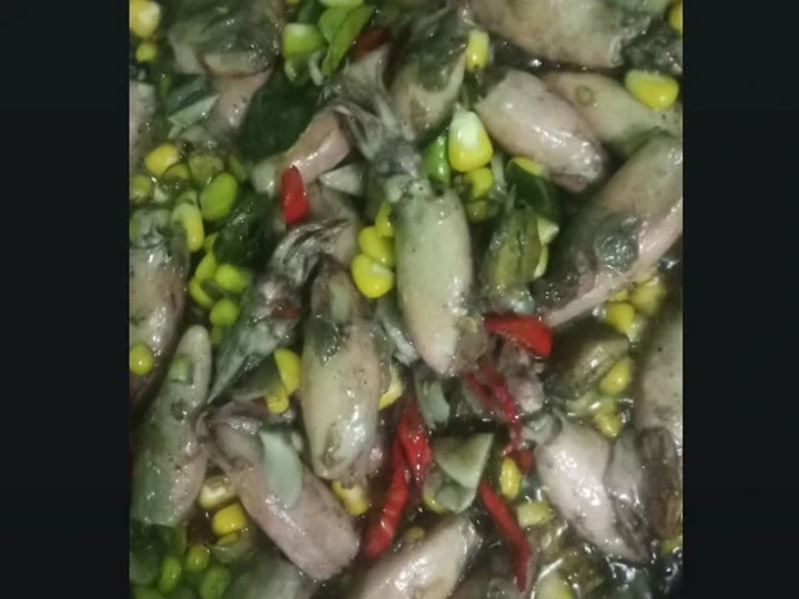 Cara Gampang Membuat Resep  Cumi asin tumis jagung manis yang Lezat, Bikin Ketagihan