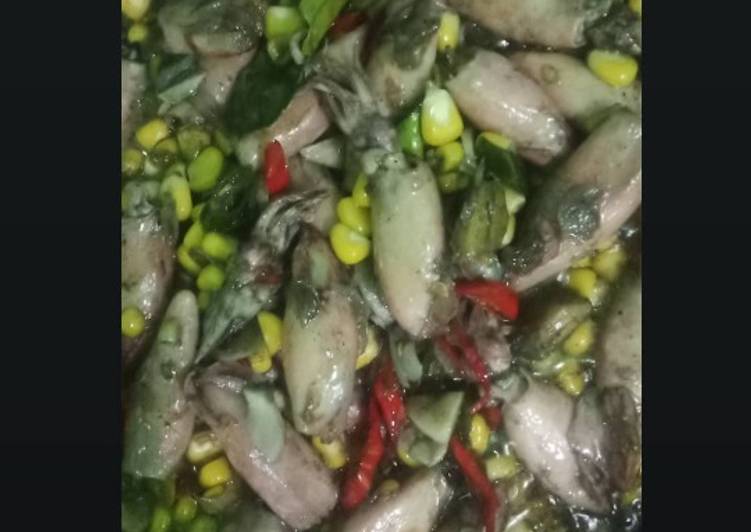 Proses memasak Cumi asin tumis jagung manis, Enak