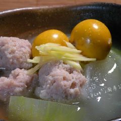 A picture of Tsukune Winter Melon Soup.