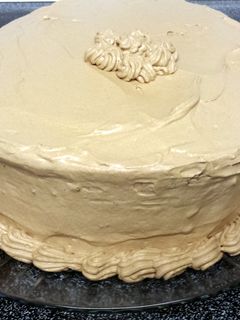A picture of Cocoa Medallion Cake (a Hershey Recipe) & Whipped Chocolate Frosting.