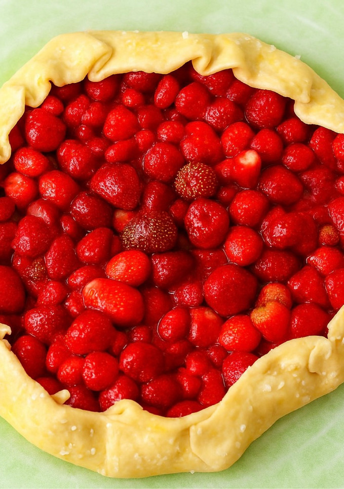 Фото Галета з полуницею 🍓 (з кисломолочного сиру).