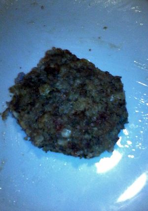 A picture of beef fritters cubed.