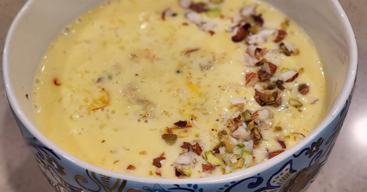 Shahi Rice Kheer With Saffron Recipe by Kumkum Chatterjee - Cookpad