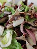 Mixed Endives, Roasted Shiitake Mushrooms, Toasted Pecans, Red Grapes with Aged Goat Cheese Crostini
