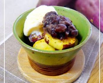 Easy Recipe Buttered Sweet Potatoes with Sweet Red Beans and Vanilla Ice Cream Delicious Nutritious