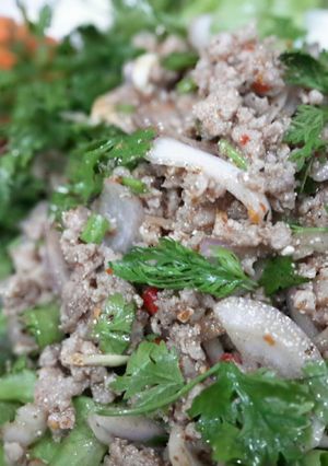 A picture of Larb Moo / Thai Spicy Minced Pork Salad.