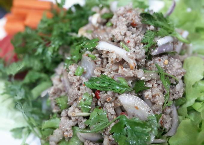 How to Prepare Super Quick Homemade Larb Moo / Thai Spicy Minced Pork Salad