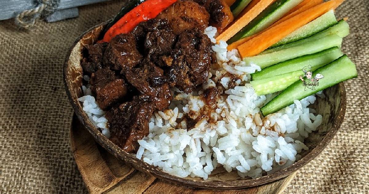 Resipi Soy sauce beef rice bowl oleh 0h Hana !! Cookpad