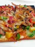 Ham And Pepper Cracker Pizza