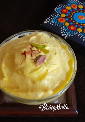 A picture of Kesar Shrikhand.