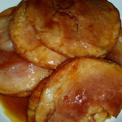 A picture of Pan fried Glazed ham.