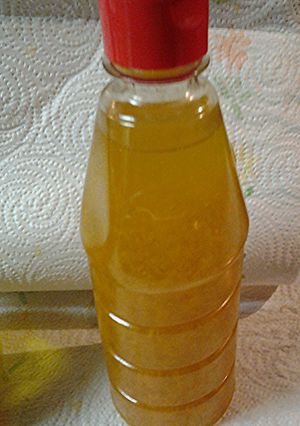 A picture of Orange infused oil.