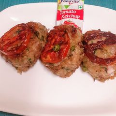 A picture of Afghanistan / Pakistan Chapli Kabab (vegetarian version).