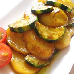 A picture of Zucchini and Potatoes Marinated in Soy Sauce.