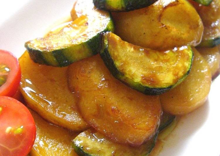 Easiest Way to Prepare Super Quick Homemade Zucchini and Potatoes Marinated in Soy Sauce